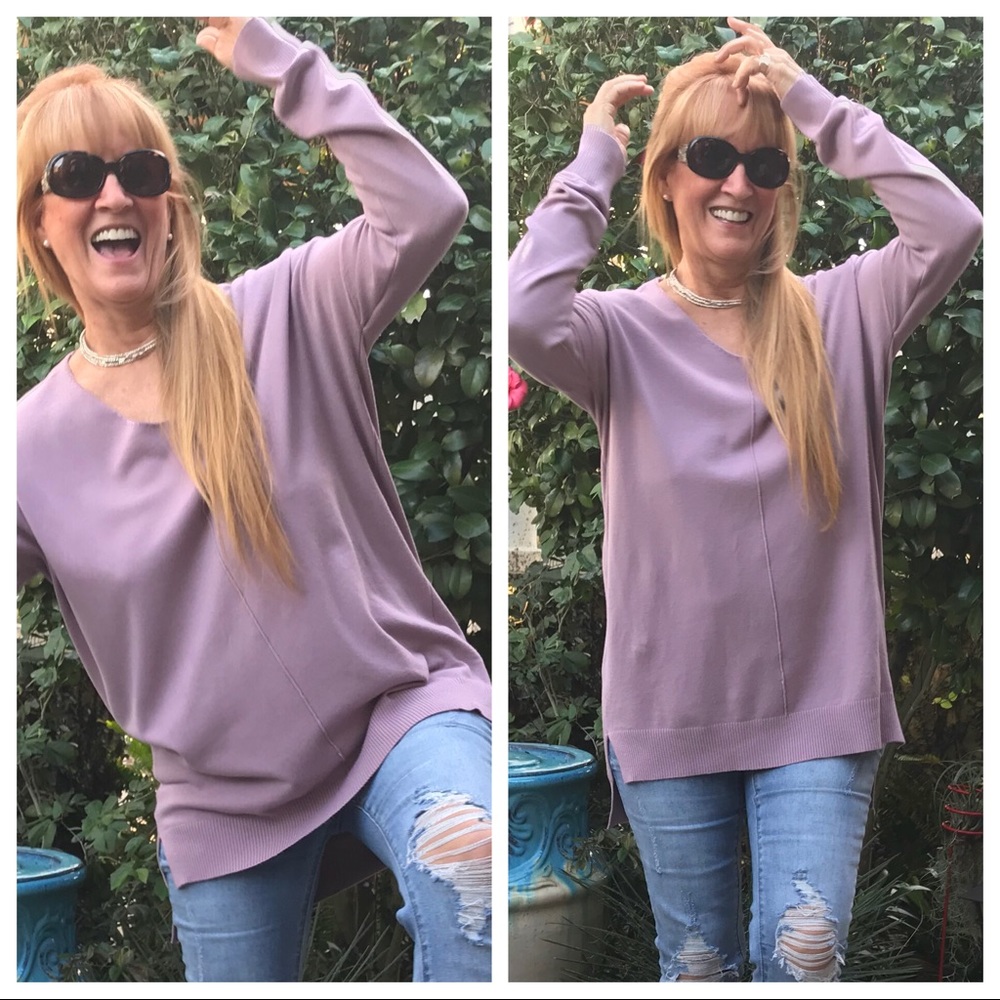 Hold Me Squeeze Me!  LS Tunic Vivacious Violet - Picture 8 of 8